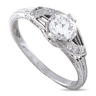 Luxury Bazaar Antique Platinum 0.55ct Diamond Engagement Ring MF19-062526