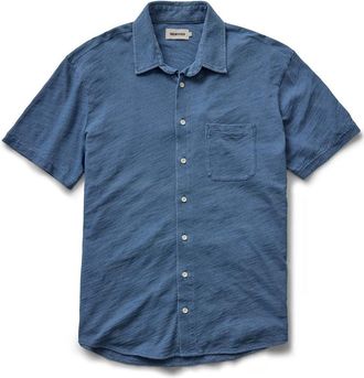 Taylor Stitch The Short Sleeve California in Washed Indigo Slub