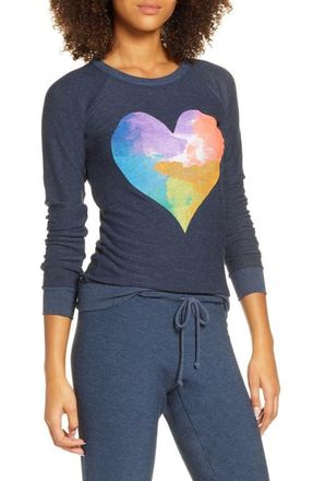 Chaser Rainbow Heart Cozy Pullover in Avalon at Nordstrom, Size Medium