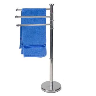 Trade Shop Trade Shop - Portasciugamani Da Terra Piantana 80cm 3 Bracci Porta Asciugamano In Metallo