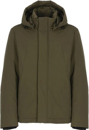 Woolrich Groene Gewatteerde Jas met Capuchon - Heren - Gewatteerde jassen - Groen - S - Jassen
