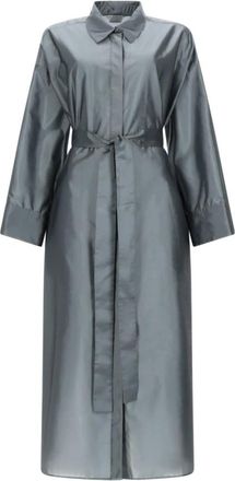 Max Mara Kleedjes, Dames, Grijs, XS, Polyester, Anna Jurk met ceintuur