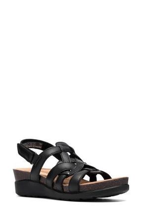 Clarks Calenne Gracie Wedge Sandal in Black Combo at Nordstrom Rack, Size 7.5