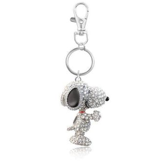 Peanuts Snoopy Peanuts Pave 3D Bling Keychain in White at Nordstrom