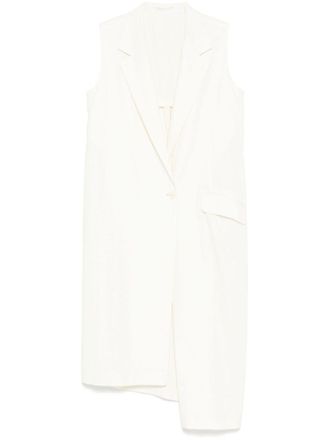 Yohji Yamamoto Gilet met enkele rij knopen - Beige