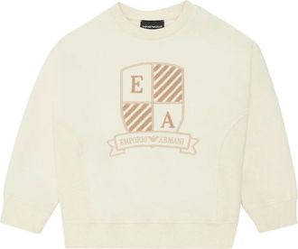 Emporio Armani Cotton Sweatshirt - male - Emporio Armani - Kids Sweatshirts - White - 9 M - Kids