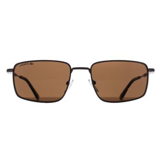 Lacoste Rectangle Mens Matte Light Gunmetal Brown Grey L277S - One Size