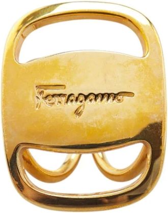 Ferragamo Pre-owned Accessories, female, Yellow, Size: ONE SIZE Pre-owned Metal Scarf