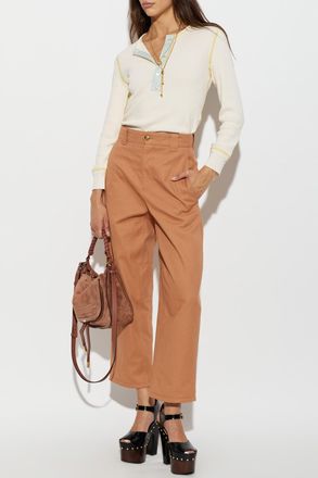 Chlo&eacute; Straight-leg Trousers, Womens, Orange
