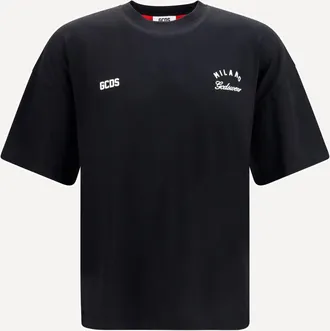 GCDS Cotton crewneck T-shirt with back logo Male XL