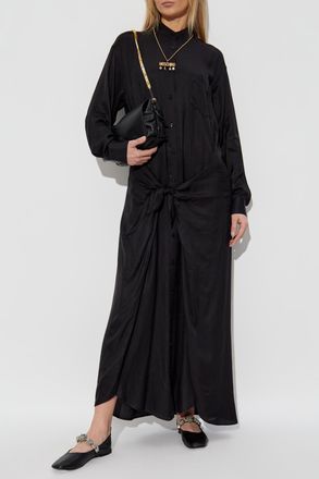 Moschino Dress With Waist Tie, Womens, Black