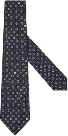 Ermenegildo Zegna floral-pattern silk tie - men - Mulberry Silk/Mulberry Silk - One Size - Blue