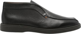Santoni Black Leather Boots