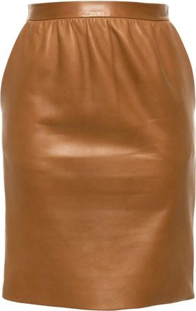 Saint Laurent Leather Pencil Skirt