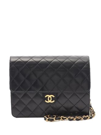 Chanel 1997-1999 matelassé single flap chain shoulder bag - women - Lambskin - One Size - Black