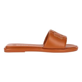 Tory Burch Tory Burch, Sliders, female, Brown, Size: 8 1/2 US Leather Sandals for Warm Weather