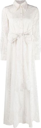 Alberta Ferretti floral-print long-sleeve dress - women - Polyamide/Viscose - 40 - White
