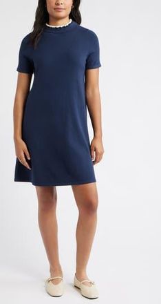 Caslon Ruffle Accent Sweater Dress in Navy Still at Nordstrom Rack, Size X-Small