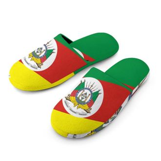 Generic Flag of Rio Grande Do Sul State in Brazil Mens Slippers Flannel Warm House Shoes with Rubber Anti-Slip Sole Slip On for Home Outdoor