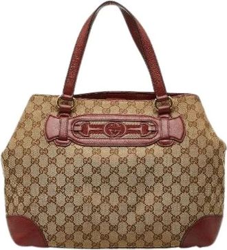 Gucci Pre-owned Handbags, female, Beige, Size: ONE SIZE Pre-owned Vintage Canvas Handbag