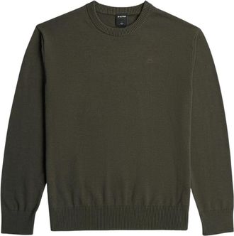 G-Star Core Refined R Knit - Heren - Ronde hals truien - Groen - M - Katoen - Truien & Vesten