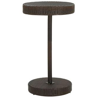 vidaXL Mesa De Jard&iacute;n De Rat&aacute;n Sint&eacute;tico Marr&oacute;n 60,5x106 Cm Vidaxl
