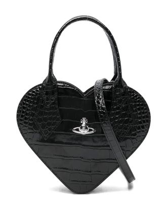 Vivienne Westwood heart-shape embossed tote bag - Black