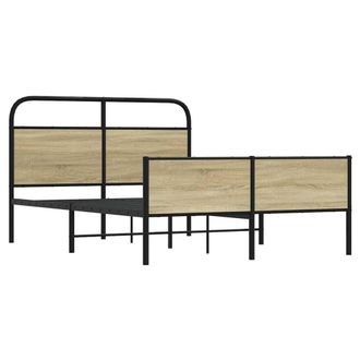 Berkfield Home Elegant Bed Frame without Mattress 140x200 cm Sonoma Oak Engineer in Light Brown