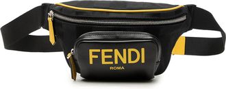 Fendi Black Yellow Nylon Leather Sling Bag (Pre-Owned)