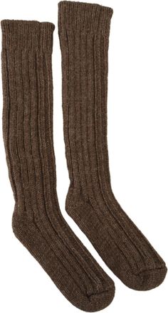 Dolce & Gabbana Brown Wool Knit Calf Long Women Womens Socks