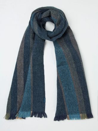 Fat Face FatFace Blue Marl Woven Stripe Scarf