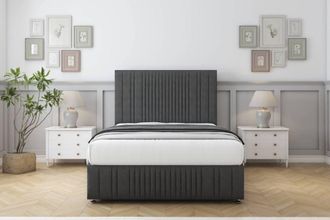 Comfort Beds The Foxy Dumfries Divan Set 2 Drawers-54 Headboard-Footboard in Dark Grey | Size: Super King