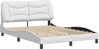 vidaXL Vidaxl - Estructura De Cama Sin Colch&oacute;n Cuero Sint&eacute;tico Blanco 140x190cm