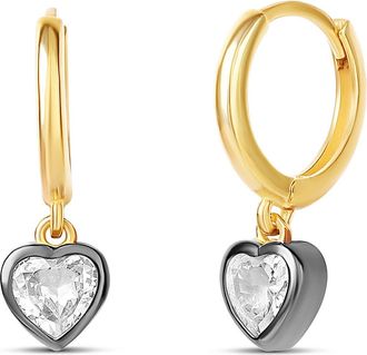 SHYMI Bezel Heart Drop Earrings in Gold at Nordstrom