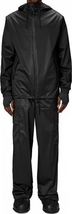 Rains Storm Breaker Elasticated Cuffs Raincoat In Black Grain