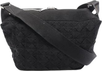 Bottega Veneta Pre-owned Intrecciato Webbing Nylon Canvas Schoudertas - Dames - Vintage Schoudertas - Zwart - ONE Size - Nylon - Vintage