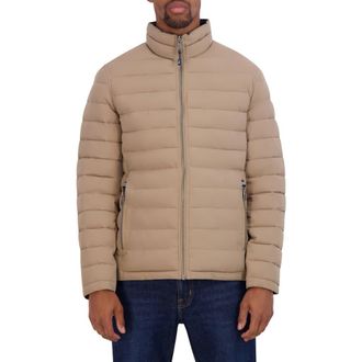 Nautica Water Resistant Reversible Puffer Jacket in Taupe at Nordstrom Rack, Size X-Large