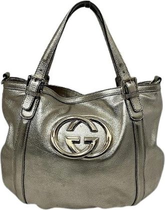 Gucci Pre-owned Shoulder Bags, female, Yellow, Size: ONE SIZE Pre-owned Double G Coated Leather 2way Bag