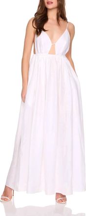 Susana Monaco Solid Linen Empire Waist Dress In Sugar
