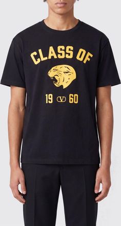 Valentino Garavani T-shirt girocollo in cotone con stampa VLogo Signature
