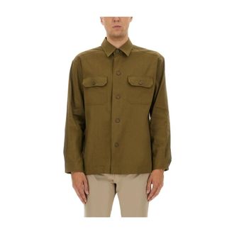HUGO BOSS Overhemden, Heren, Bruin, S, Linnen, Flat Pocket Shirt