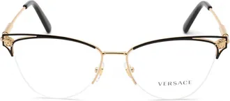 Versace 0VE1280 Rectangular Metal Eyeglasses - Black