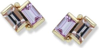 Anzie Cléo Deux Carré Stud Earrings in Pink at Nordstrom