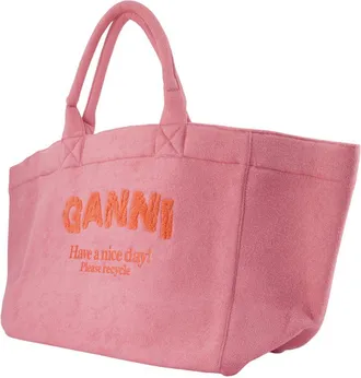 Ganni Womens Xxl Tote Pink Polyester