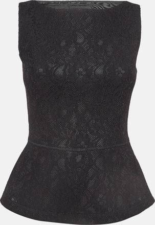 Moschino Boutique Moschino Black Lace Peplum Top