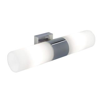Nordlux Aplique de ba&ntilde;o 2 luces plateado de metal y cristal