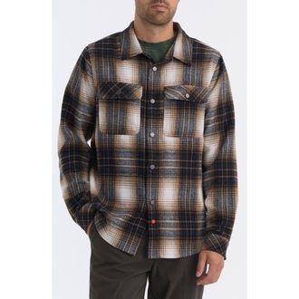 Hunter Heavyweight Flannel Plaid Long Sleeve Cotton Button-Up Shirt in Black Plaid at Nordstrom Rack, Size Medium