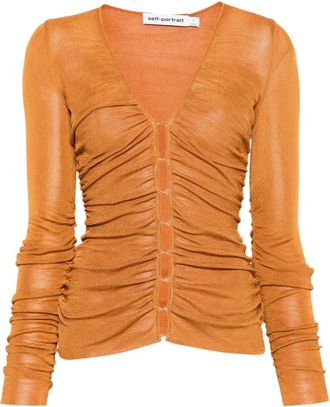 Self Portrait Top con scollo a V - Arancione
