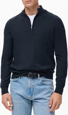 Mango Perkins Wool Quarter Zip Sweater in Navy at Nordstrom, Size Xx-Large