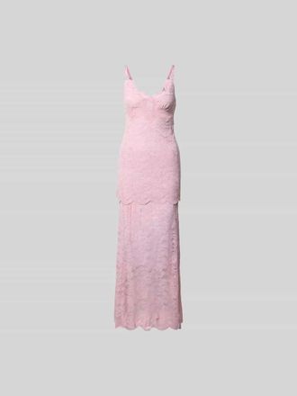 Paco Rabanne Maxikleid mit Nahtrei&szlig;verschluss in Rosa, Gr&ouml;&szlig;e L/XL